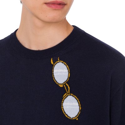 THE EXTRA-FINE MERINO WOOL PULLOVER WITH INTARSIA
